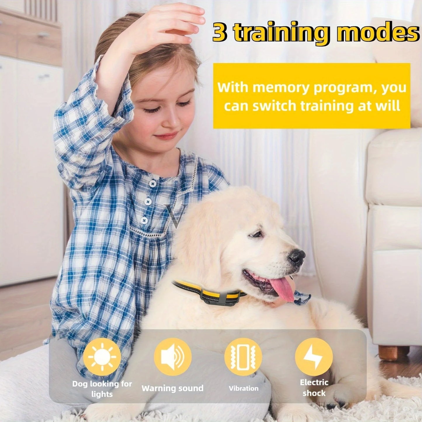 Rechargeable Dog Training Collar – Waterproof Anti-Bark Trainer with Vibration & Clicker