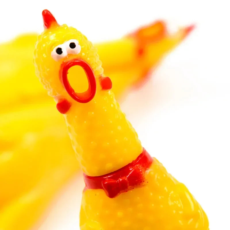 Screaming Chicken Dog Chew Toy – Squeaky Rubber Interactive Toy for Aggressive Chewers