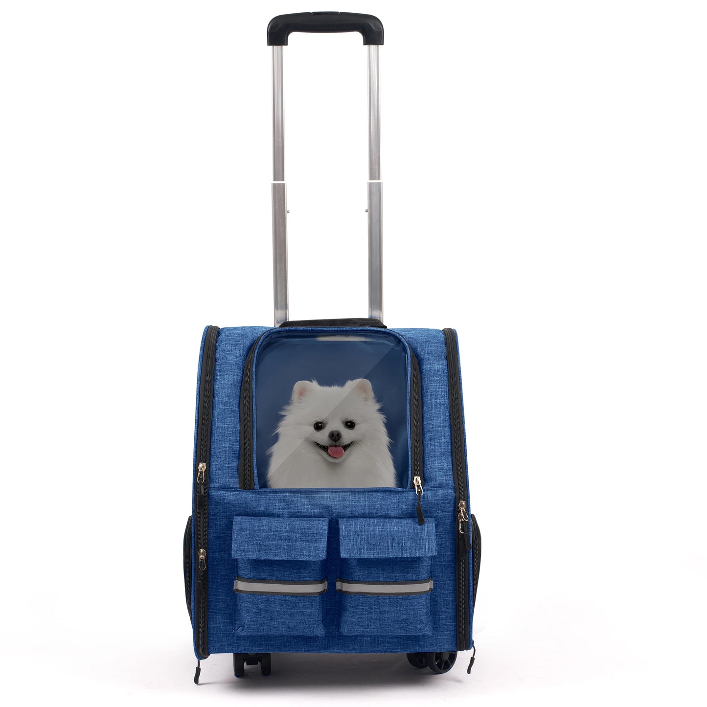 Rolling Pet Carrier Backpack – Foldable Travel Carrier with Removable Wheels