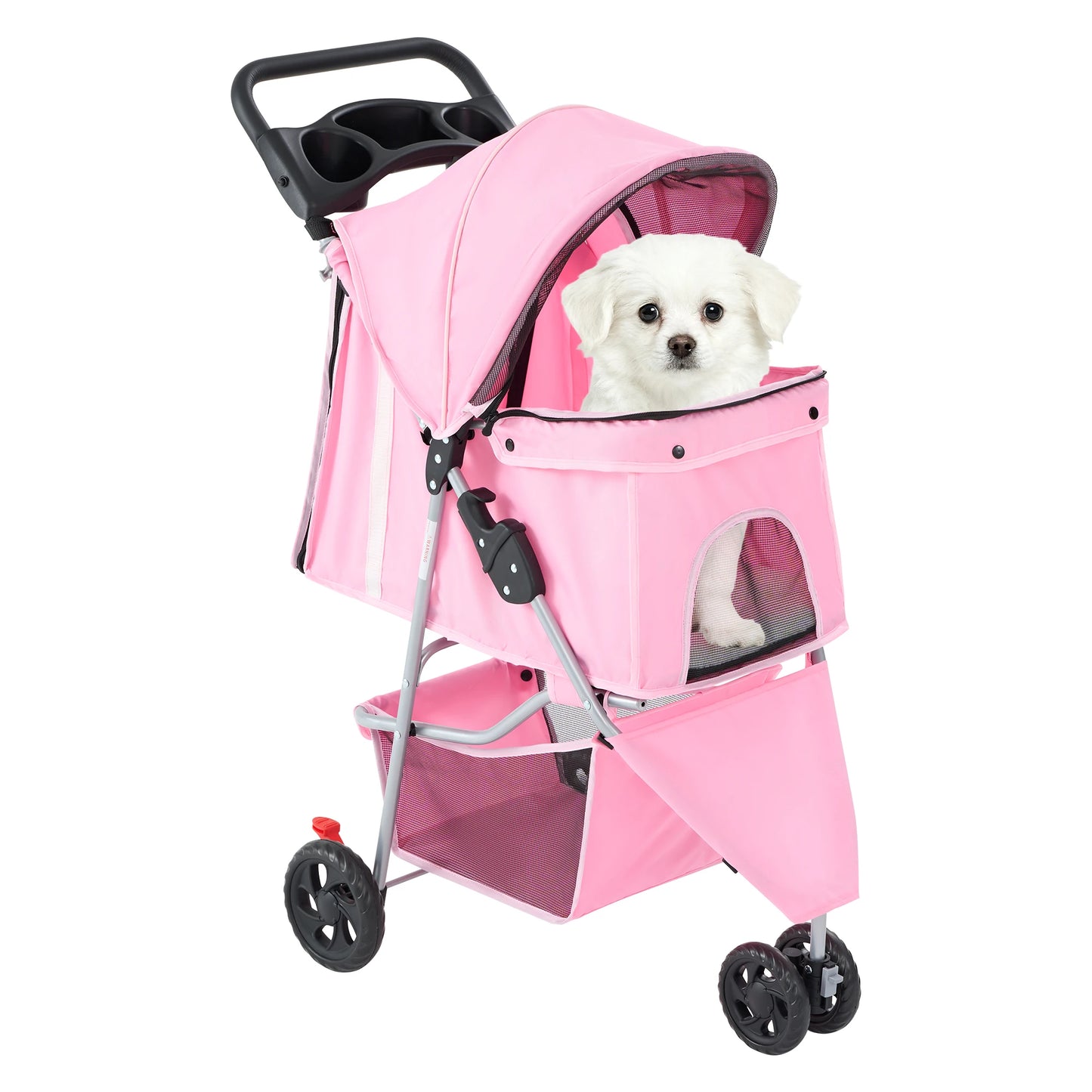 Foldable Pet Stroller – 3-Wheel Travel Buggy for Small Dogs & Cats