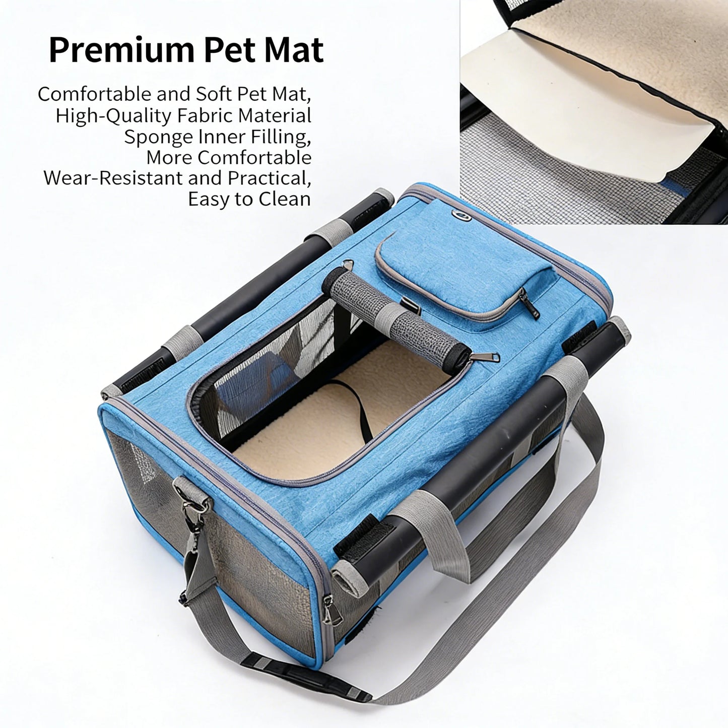 Expandable Pet Travel Carrier Bag with Breathable Transparent Design