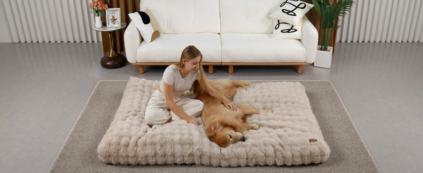 Ultra Plush Washable Dog Bed – Soft Pet Cushion Mat