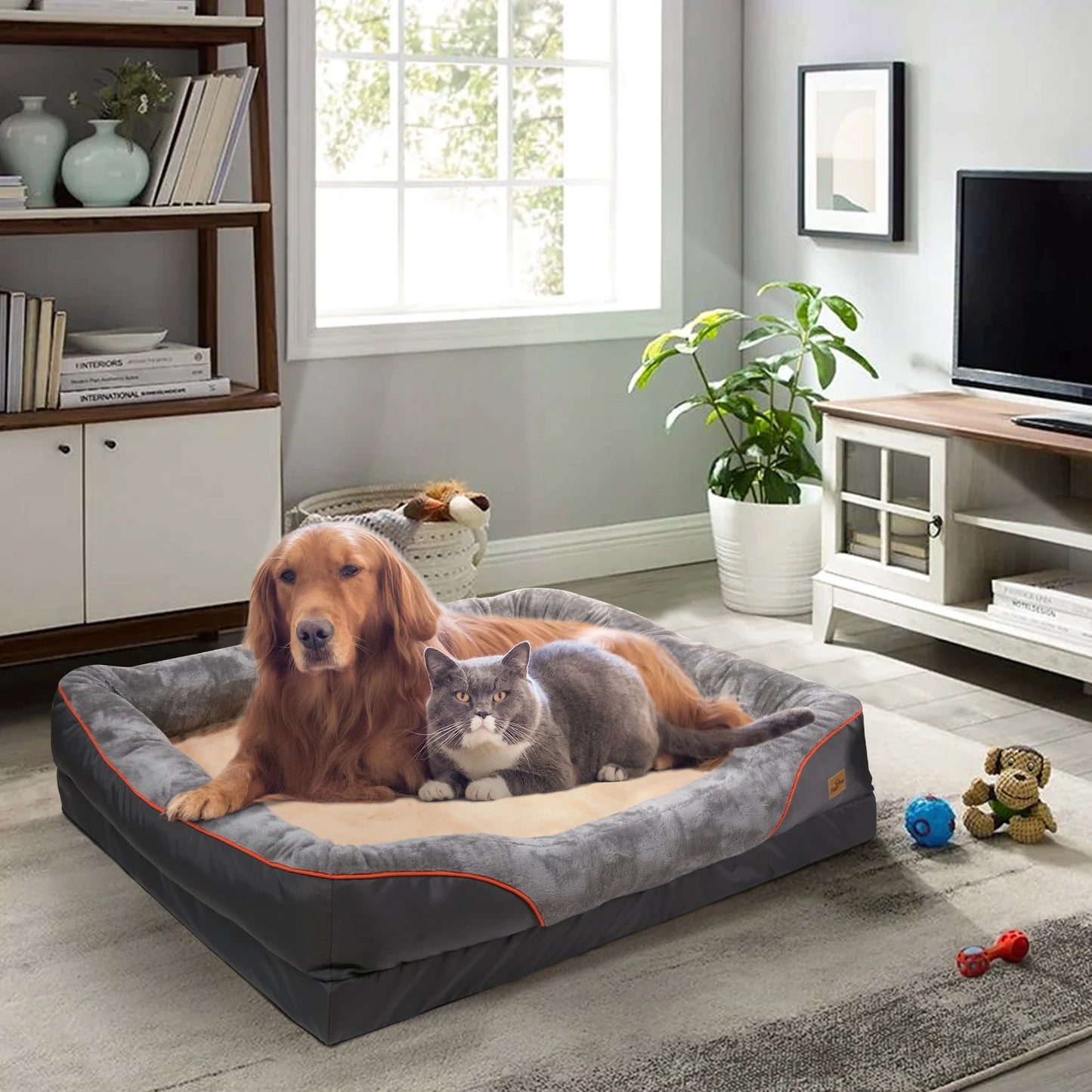 Jumbo Orthopedic Dog Sofa Bed with Memory Foam & Waterproof Cushion