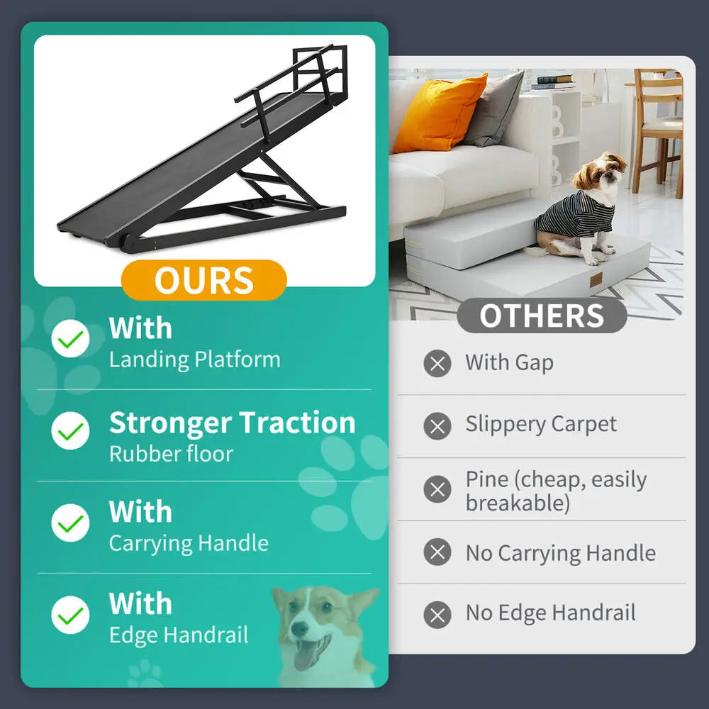 Folding Dog Ramp – For Bed, Car, Couch & Truck