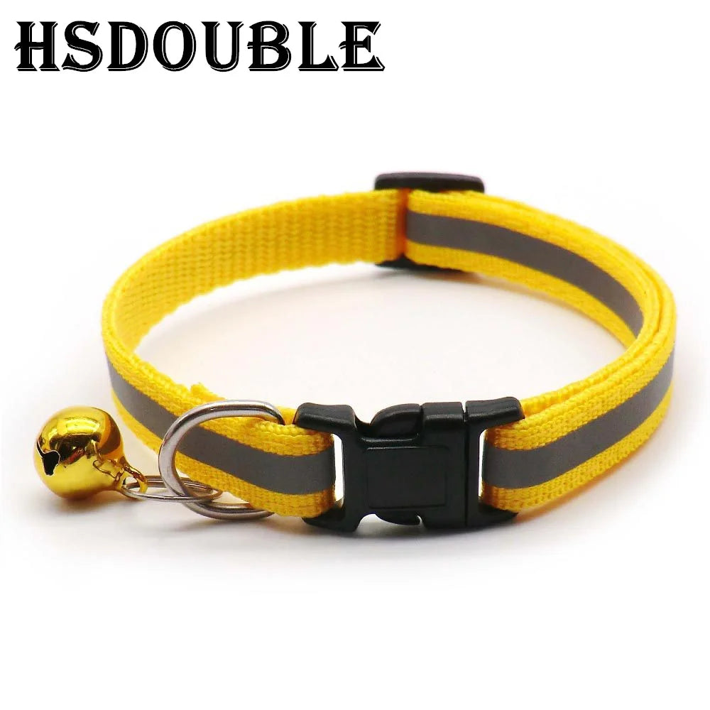 Reflective Pet Collar Set – Adjustable Collars with Bells for Cats & Small Dogs (2-Pack)