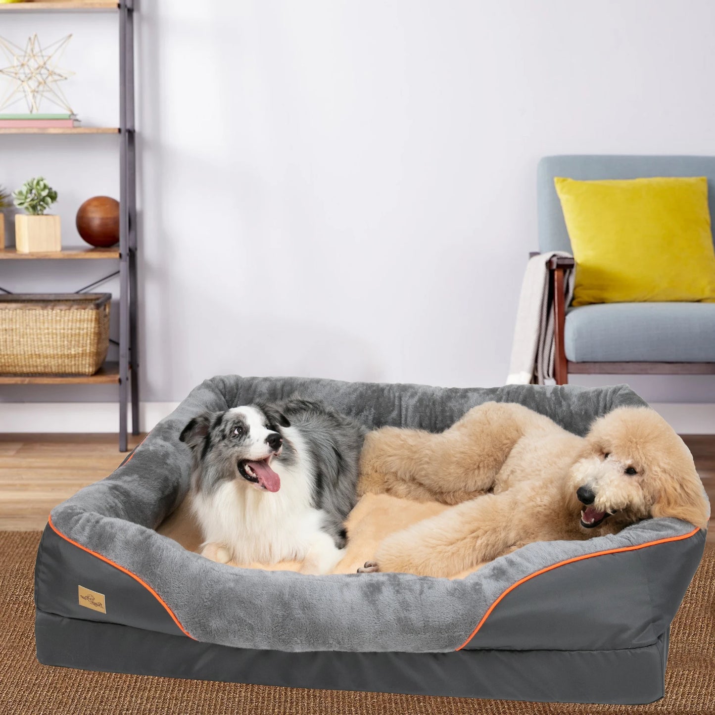 Cama Suave Impermeable para Perros con Forro Polar Cálido y Funda Lavable