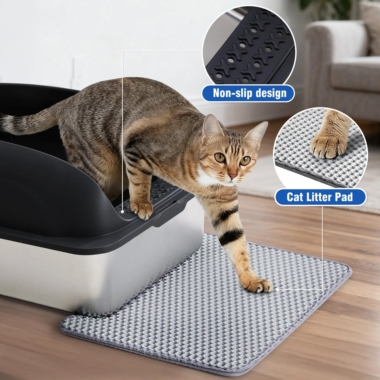 JHK 24” Stainless Steel Cat Litter Box with Lid – Large, Leakproof