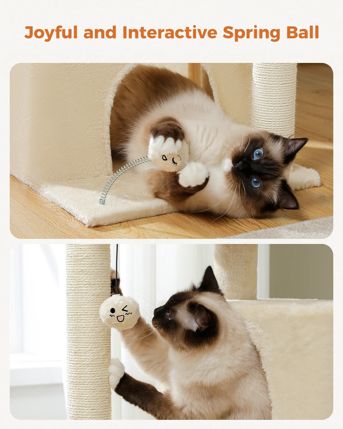 Cat Tree Tower – Cozy Condo, Wide Perch & Sisal Scratching Posts with Plush & Toy