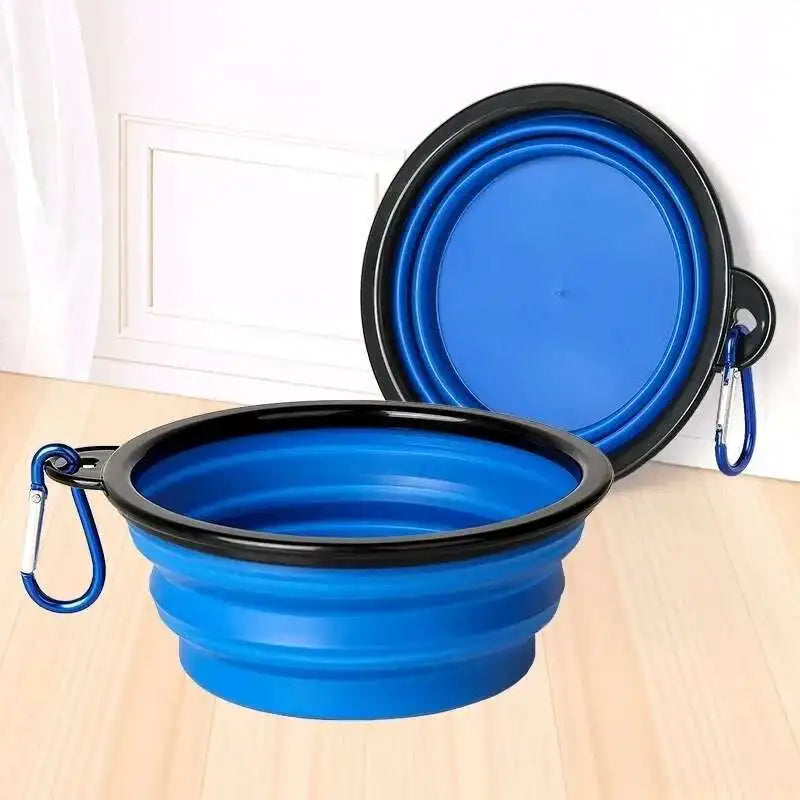2-in-1 Collapsible Dog Travel Bowl – Double Folding Food & Water Bowl Portable Outdoor Feeder