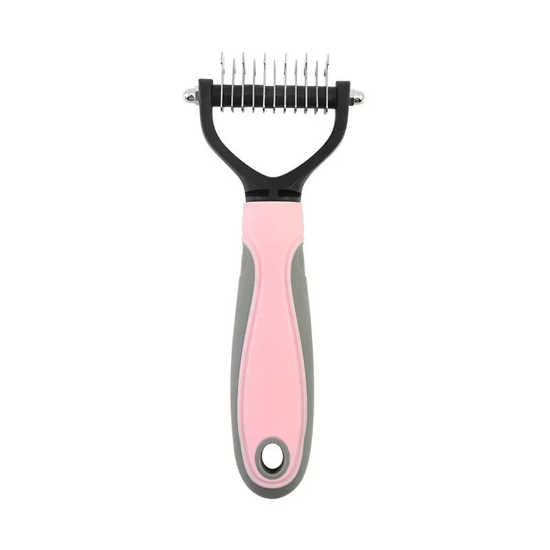 Cat Hair Removal Comb – Double-Sided Stainless Steel Grooming Brush for Cats & Dogs