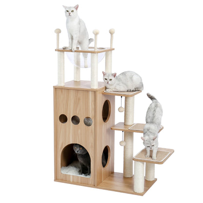 Multi-Level Cat Tree with Condo, Hammock & Scratching Posts