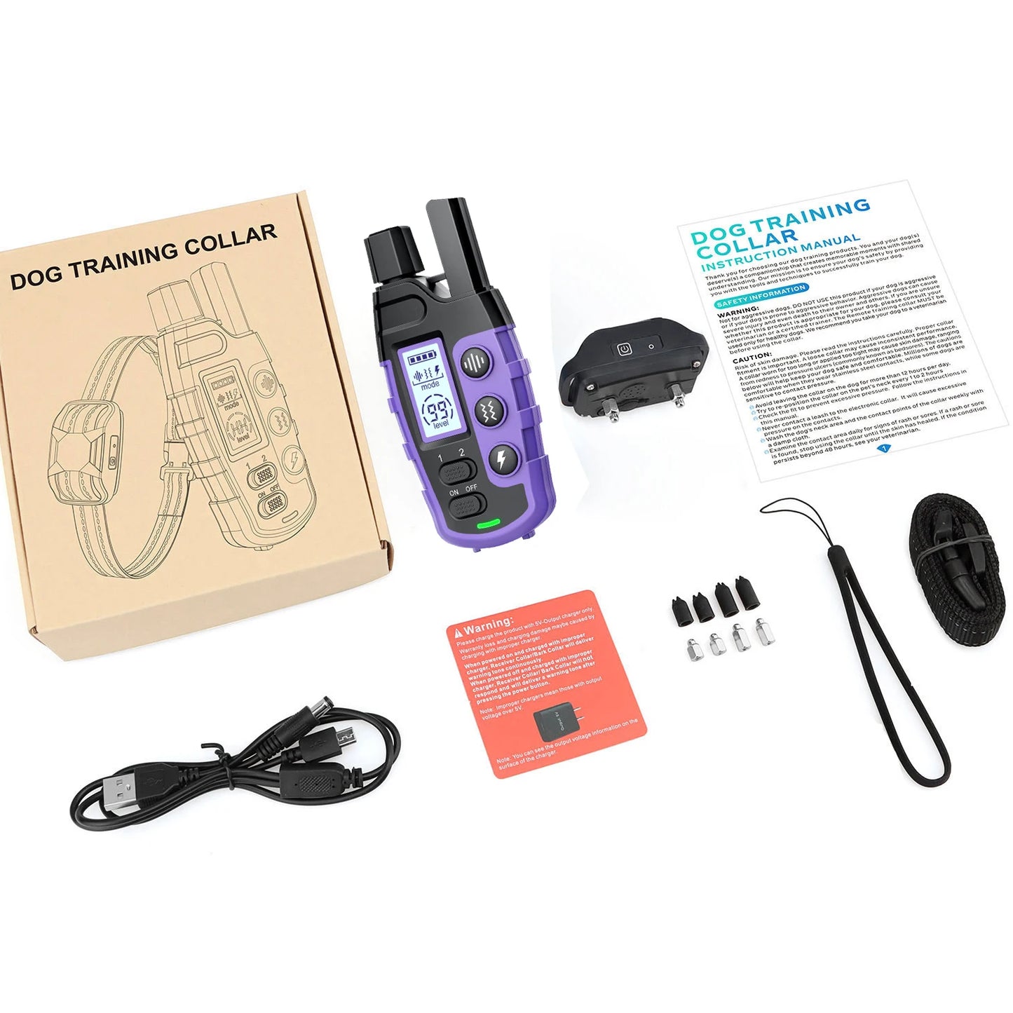 Wasserdichtes Hundetrainingshalsband mit Fernbedienung, Signalton & Vibration