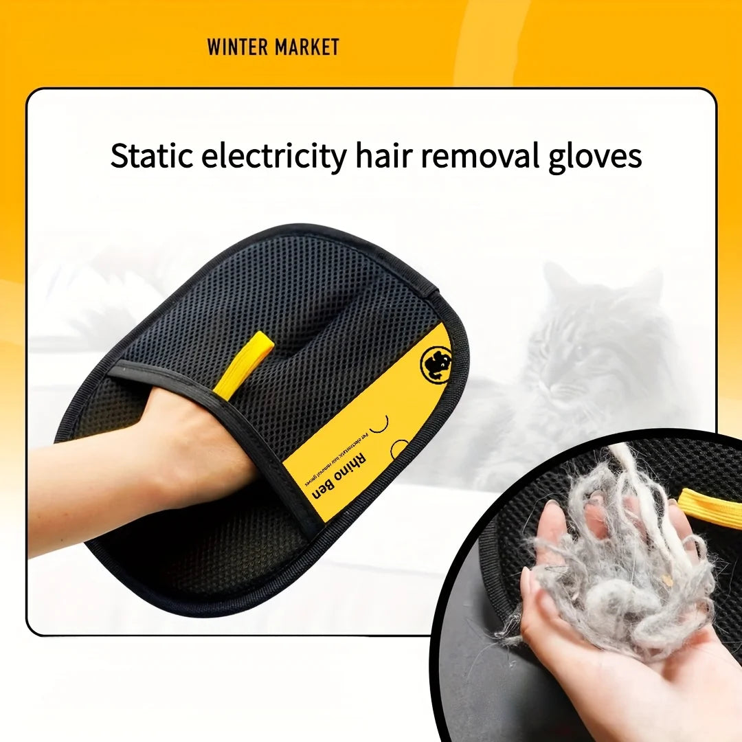 2-Piece Pet Hair Removal Gloves – Double-Sided Anti-Shedding Grooming Gloves for Cats & Dogs