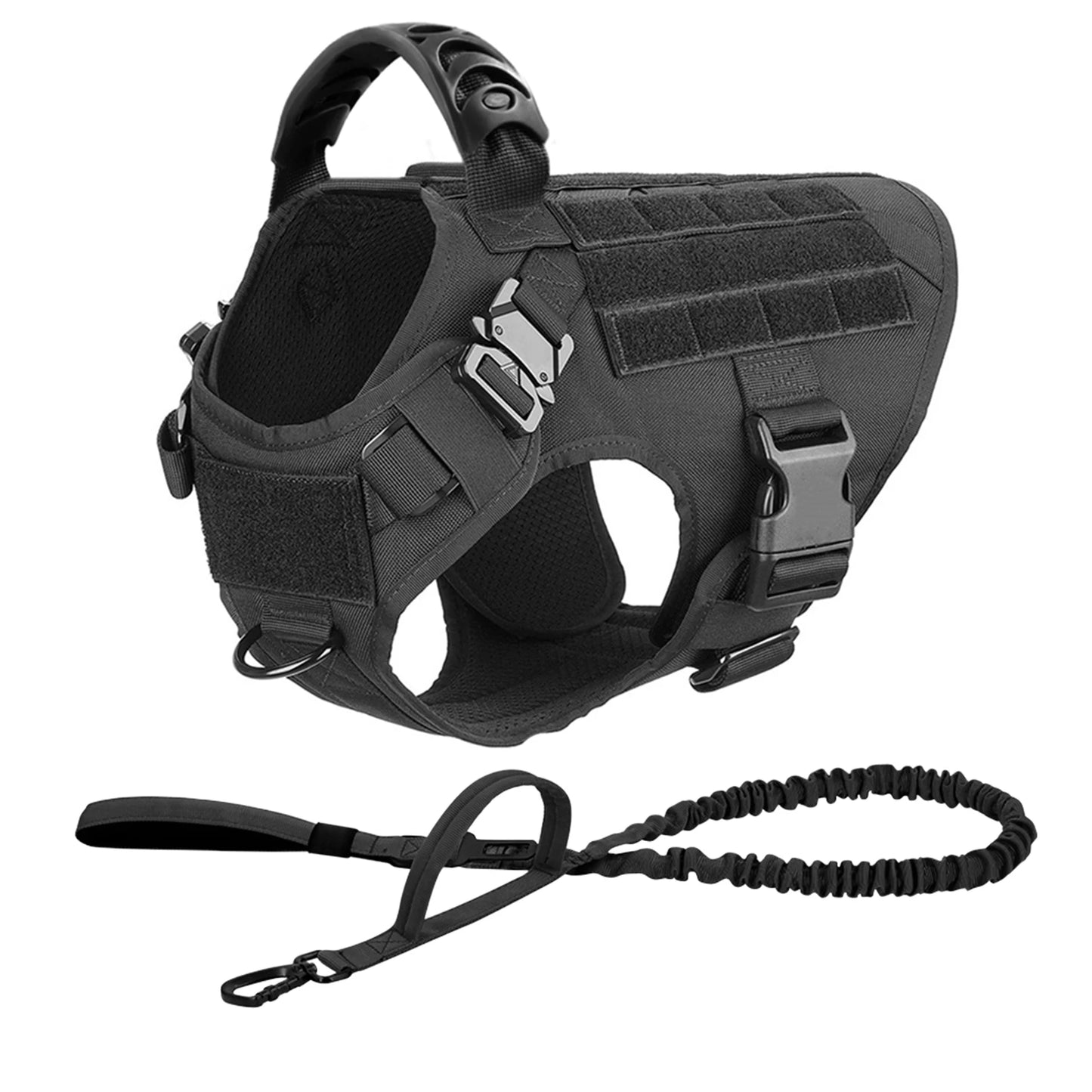 Tactical Dog Harness & Leash Set – Adjustable Training Vest for Medium & Large Dogs