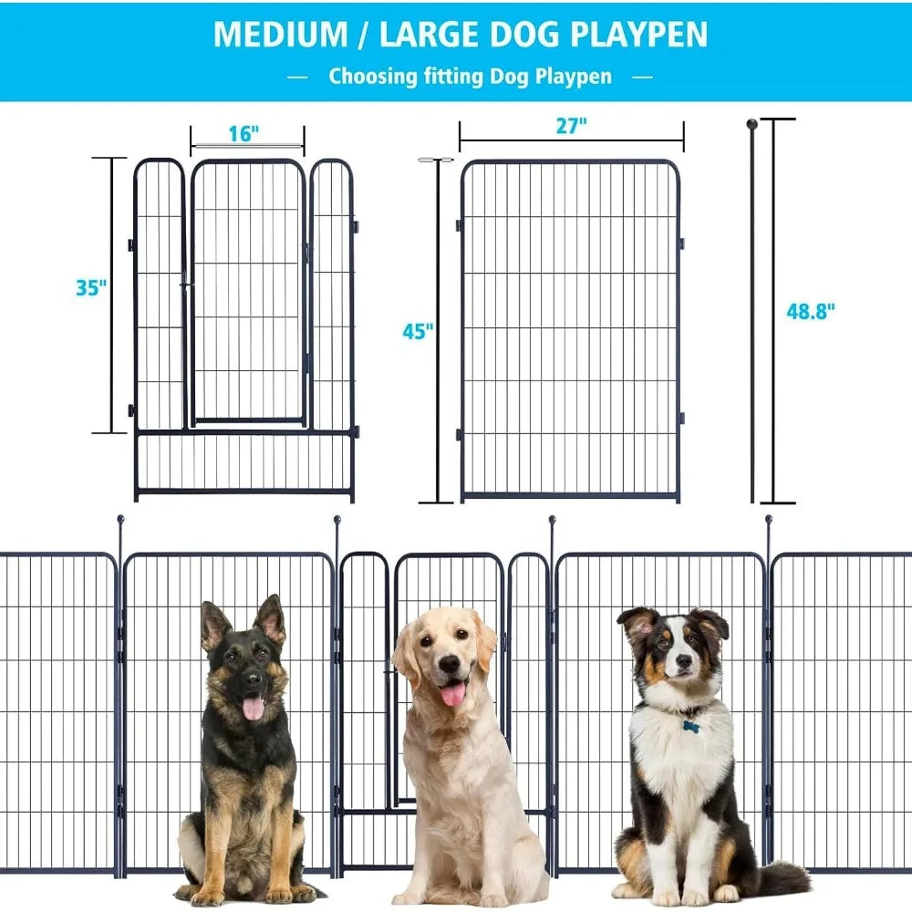 Portable Dog Playpen – Foldable Outdoor Fence with Door