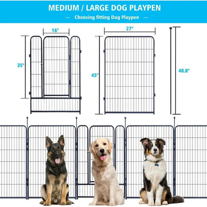 Portable Dog Playpen – Foldable Outdoor Fence with Door