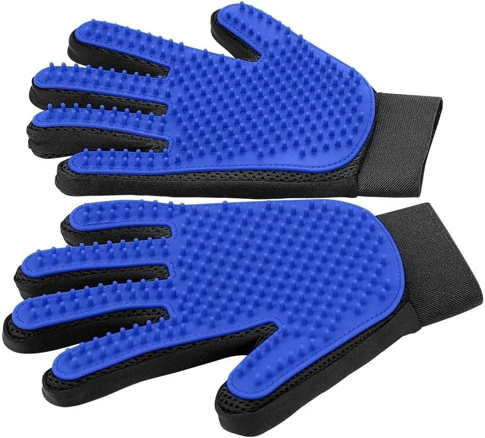 Pet Hair Remover Gloves – Shedding Brush for Dogs, Cats & Horses (1 Pair, Blue)