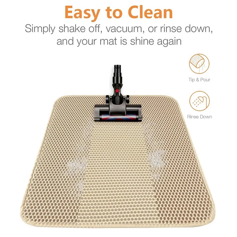 Non-Slip Double Layer Cat Litter Mat – Waterproof & Large