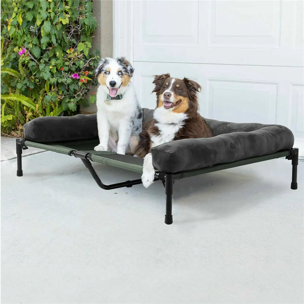 Elevated Dog Bed with Cooling Mesh & Plush Bolster Cushion