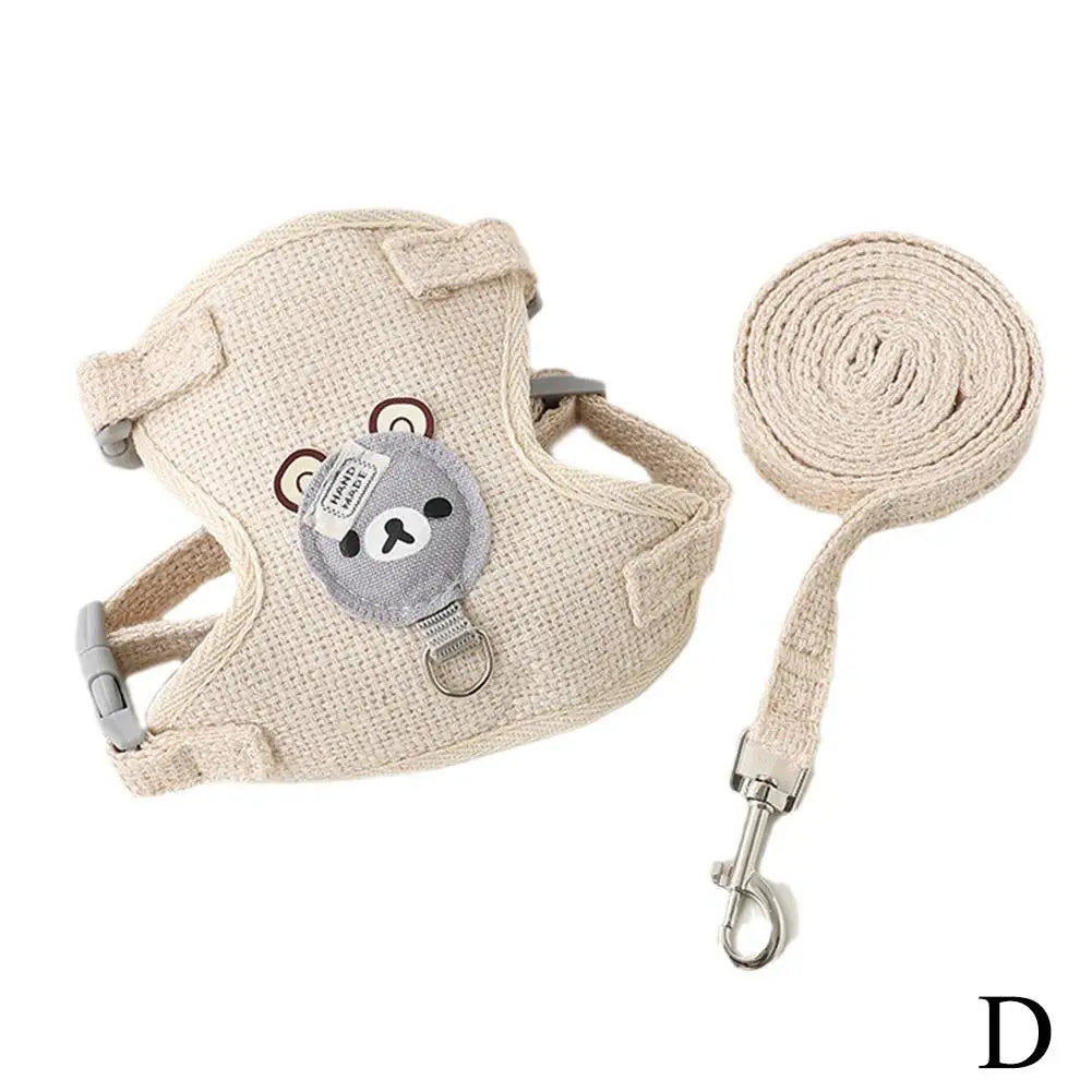 Breathable Pet Harness & Leash Set – Adjustable Vest for Small Dogs & Cats