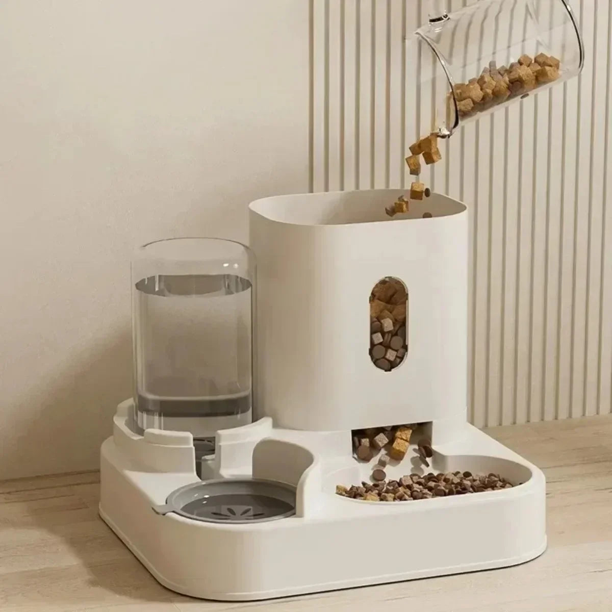 Automatic Pet Feeder Bowl – Large Capacity Food Storage with Water Fountain for Dogs & Cats