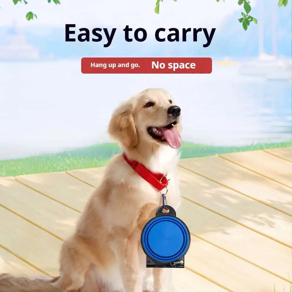 2-in-1 Collapsible Dog Travel Bowl – Double Folding Food & Water Bowl Portable Outdoor Feeder