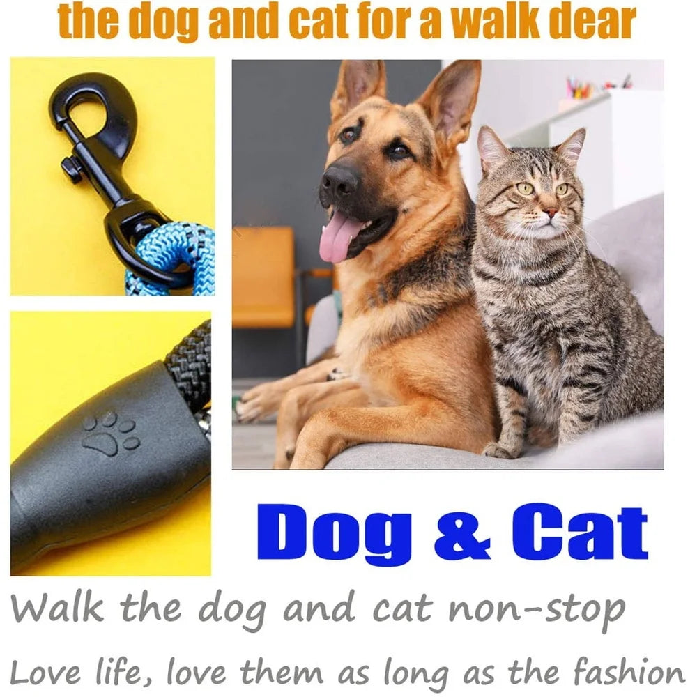 5FT Reflective Dog Leash – Strong Nylon Rope with Soft Grip