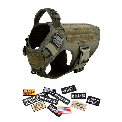 Tactical Dog Harness Set – Military Vest, Collar, Leash & Pouches