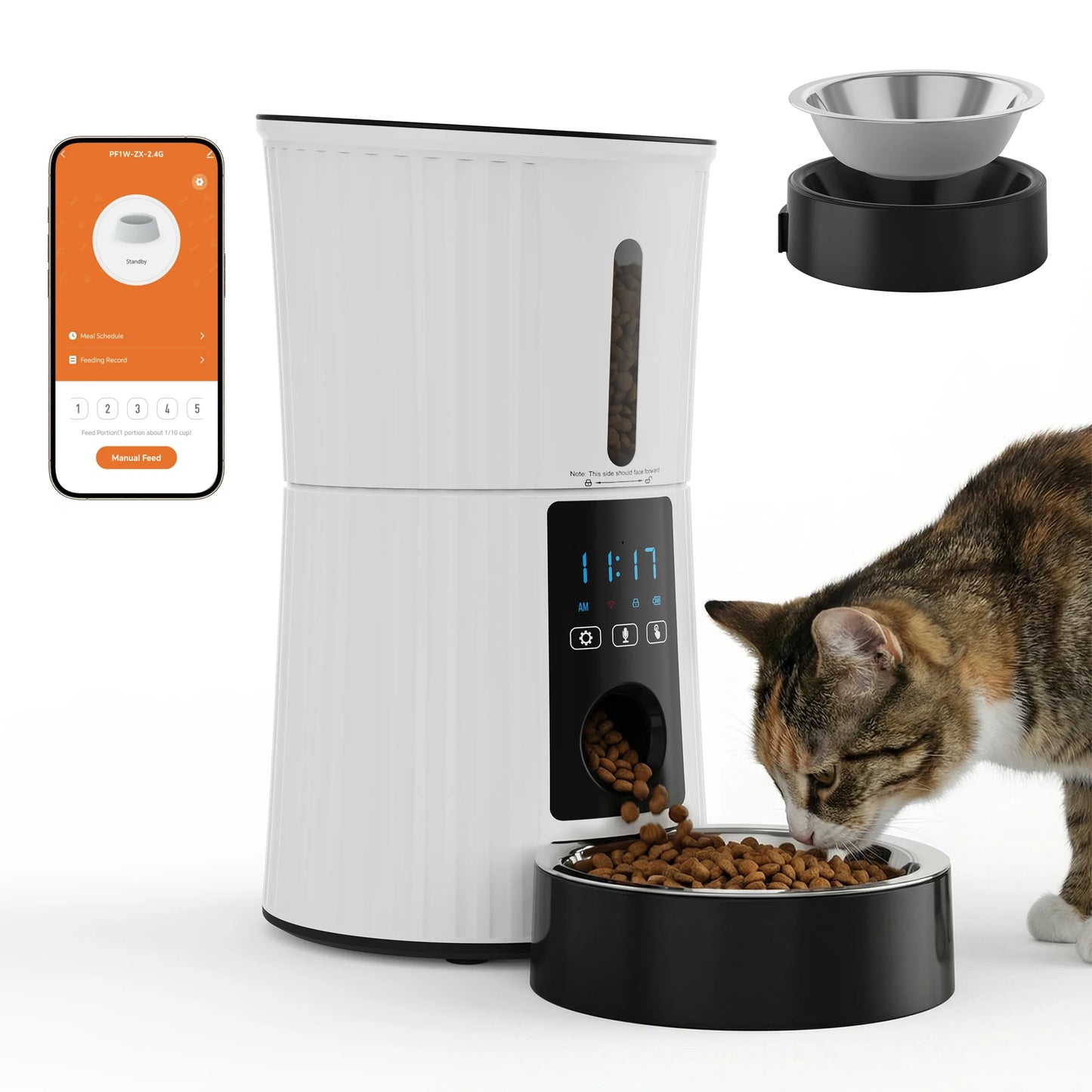 JHK 4L Automatic Cat Feeder – WiFi App Control Smart Pet Food Dispenser with Timer & Dual Power