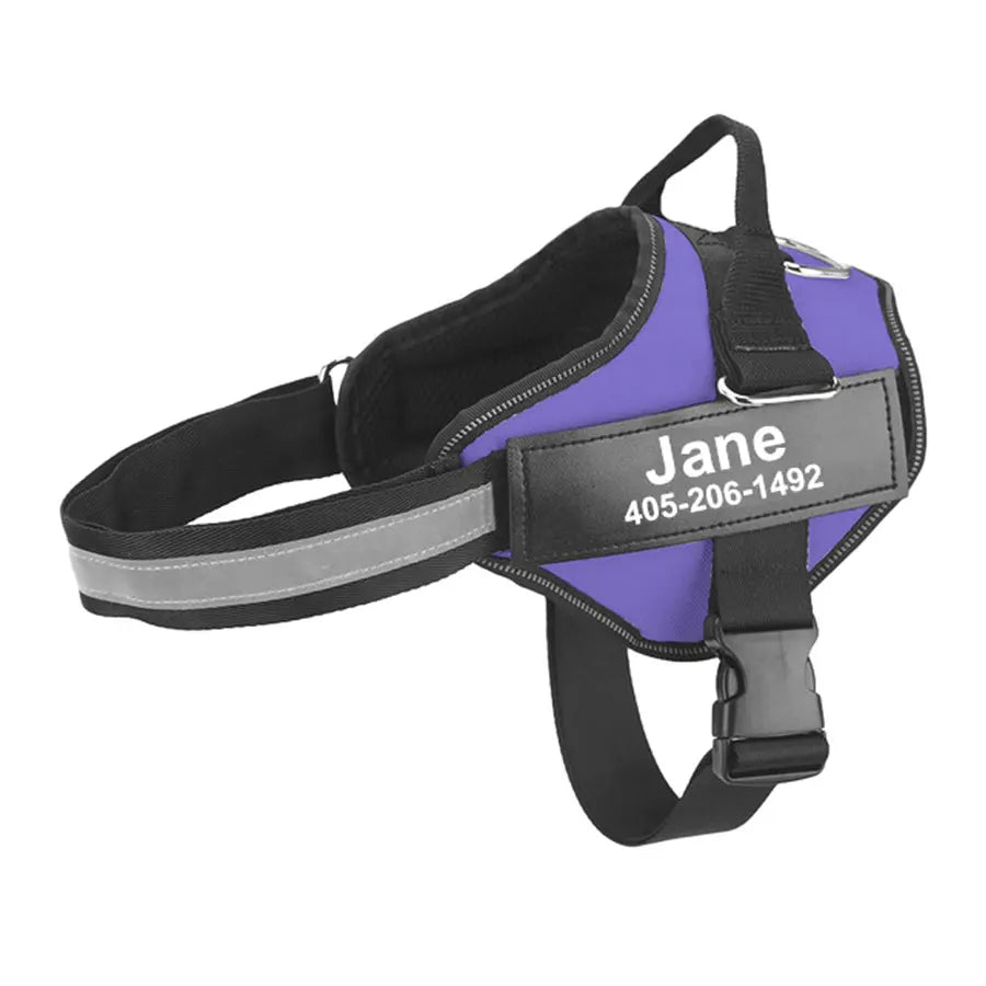 No-Pull Reflective Dog Harness – Adjustable Breathable Vest with Custom ID Patch