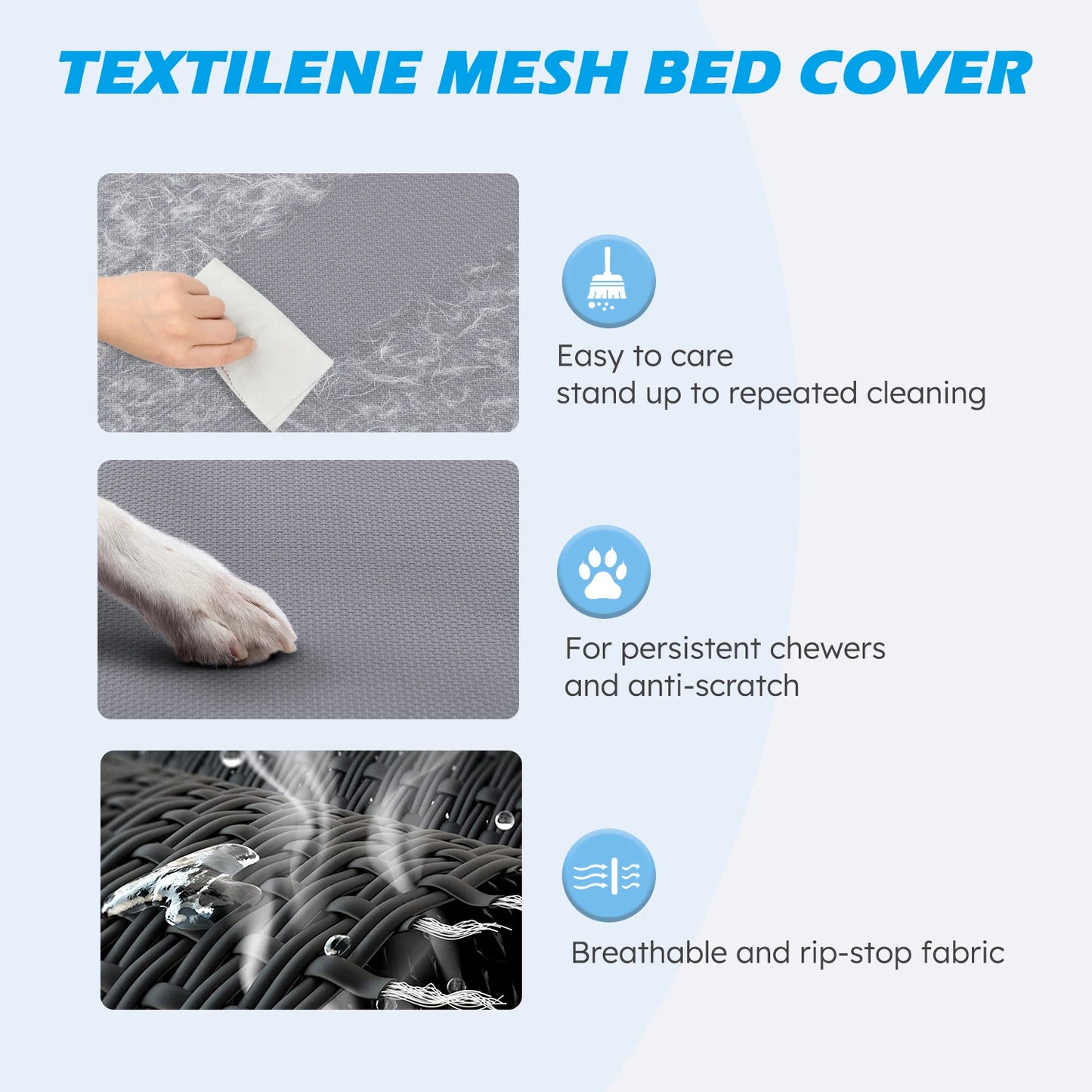 Cooling Raised Dog Bed with Chew-Proof Mesh & Metal Frame