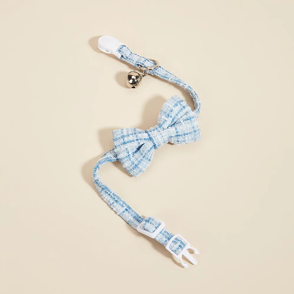 Adjustable Bow Tie Pet Collar with Bell for Cats & Small Dogs