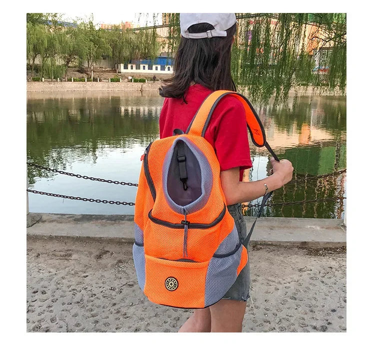Portable Pet Carrier Backpack – Breathable Front Travel Bag for Dogs & Cats