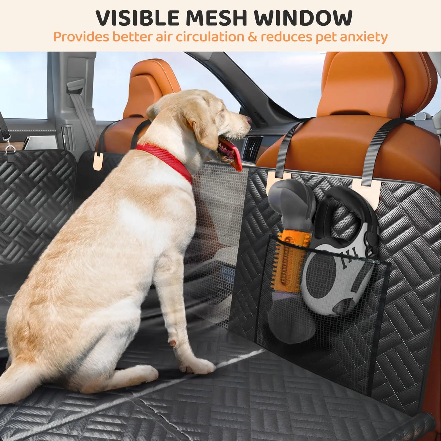 Heavy-Duty Dog Car Seat Cover – Rear Seat Extender & Hammock