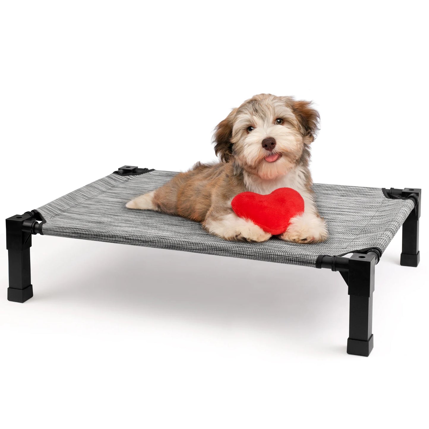 Cooling Raised Dog Bed with Chew-Proof Mesh & Metal Frame