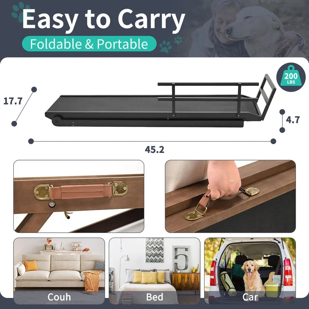 Folding Dog Ramp – For Bed, Car, Couch & Truck