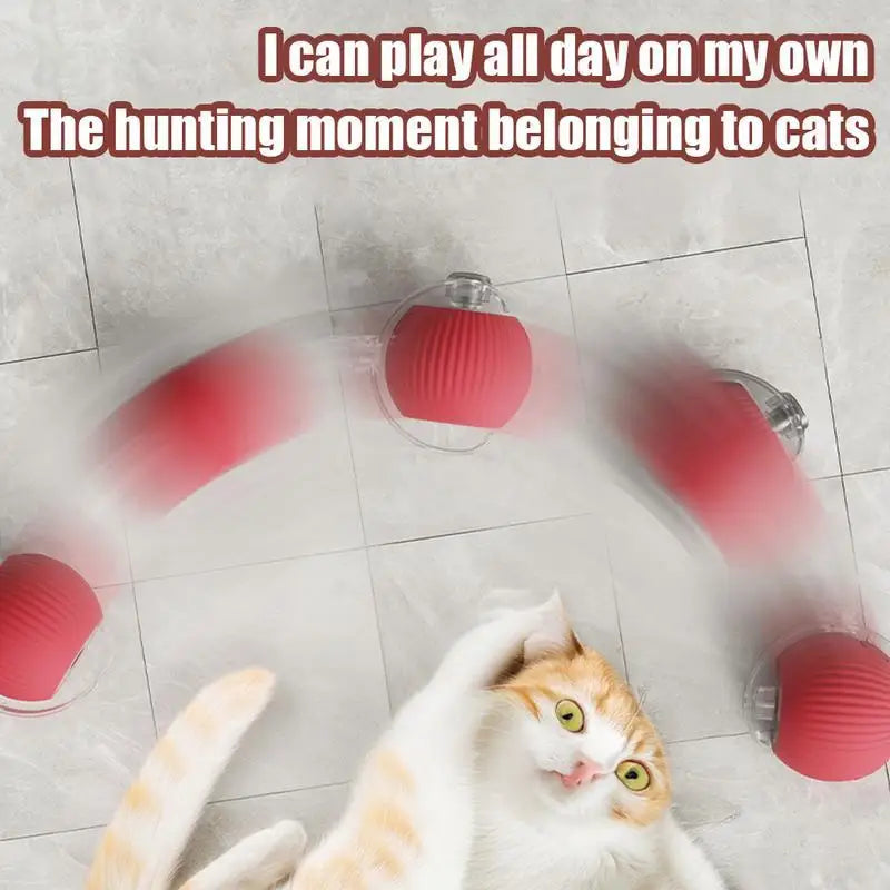 Rechargeable Smart Cat Ball – Interactive Electric Rolling Toy with Faux Tail for Cats & Dogs