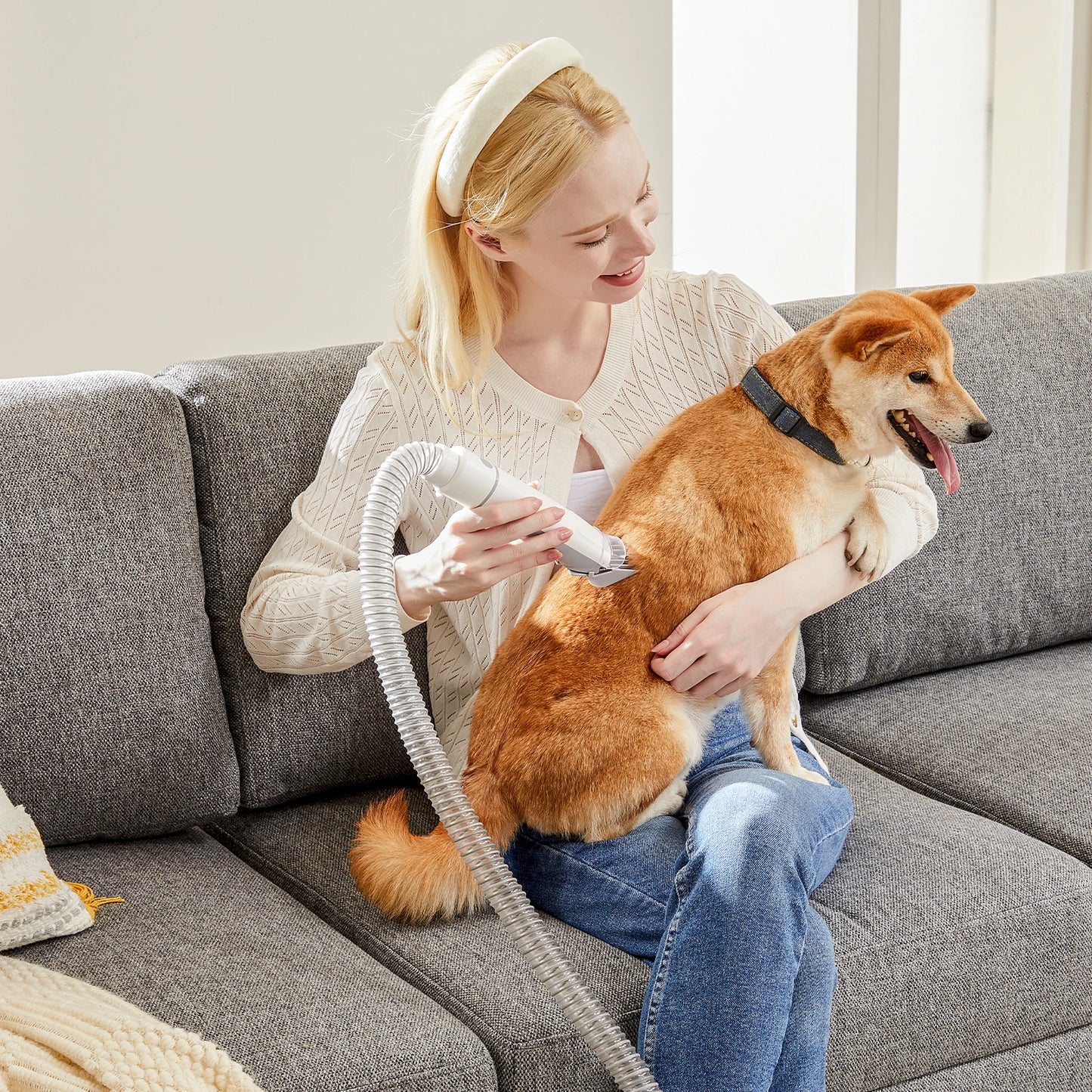 JHK 2.5L Pet Grooming Vacuum Kit – Cordless Clippers with 3 Suction Modes & 5 Tools for Dogs & Cats