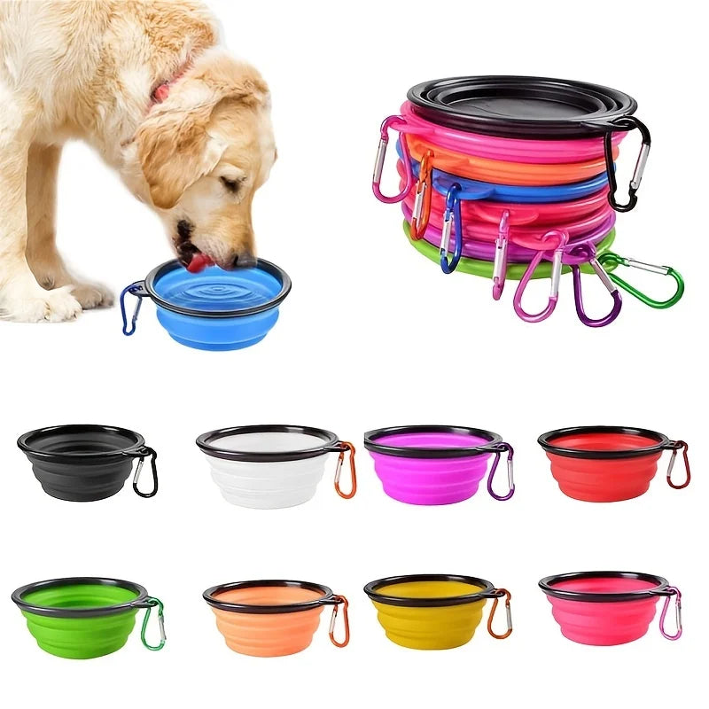 Portable Pet Food Bowl – Collapsible TPR Silicone Travel Bowl for Dogs & Cats