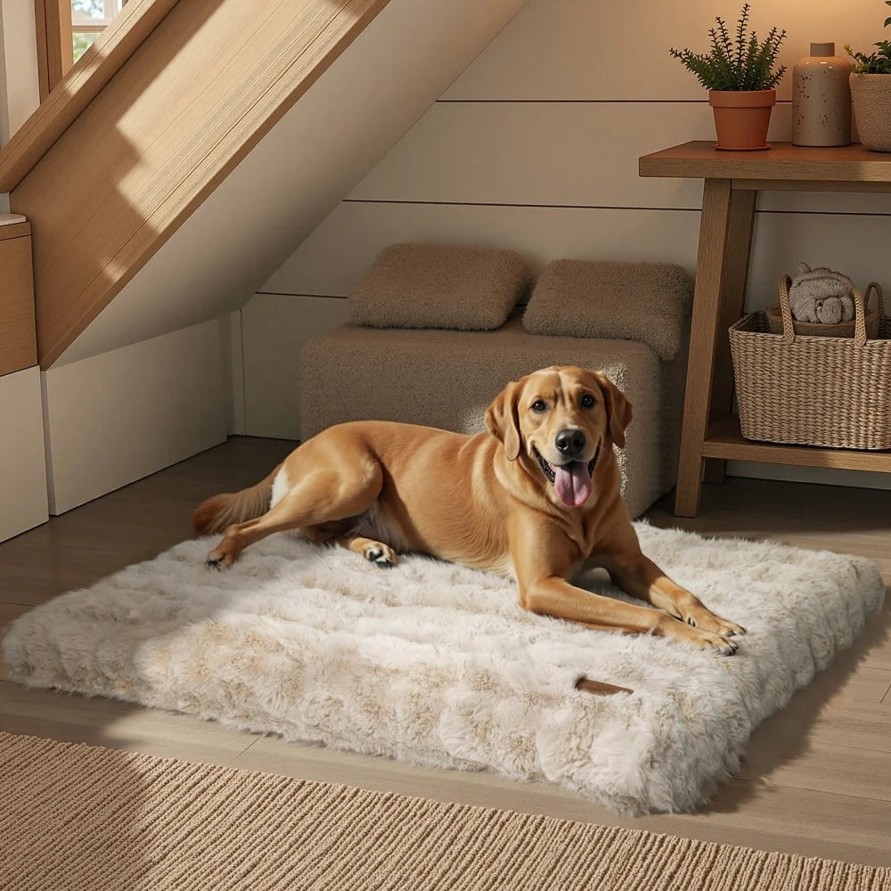 Ultra Plush Washable Dog Bed – Soft Pet Cushion Mat
