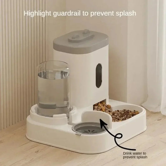 Automatic Pet Feeder Bowl – Large Capacity Food Storage with Water Fountain for Dogs & Cats