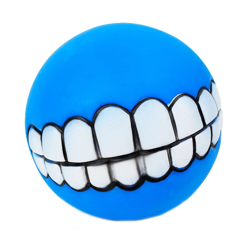 Rubber Dog Chew Toy – Squeaky Bite-Resistant Cleaning Ball for Small Dogs & Puppies