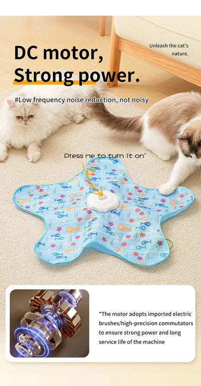 Interactive Hide & Seek Cat Toy with Motion Mouse & Feathers