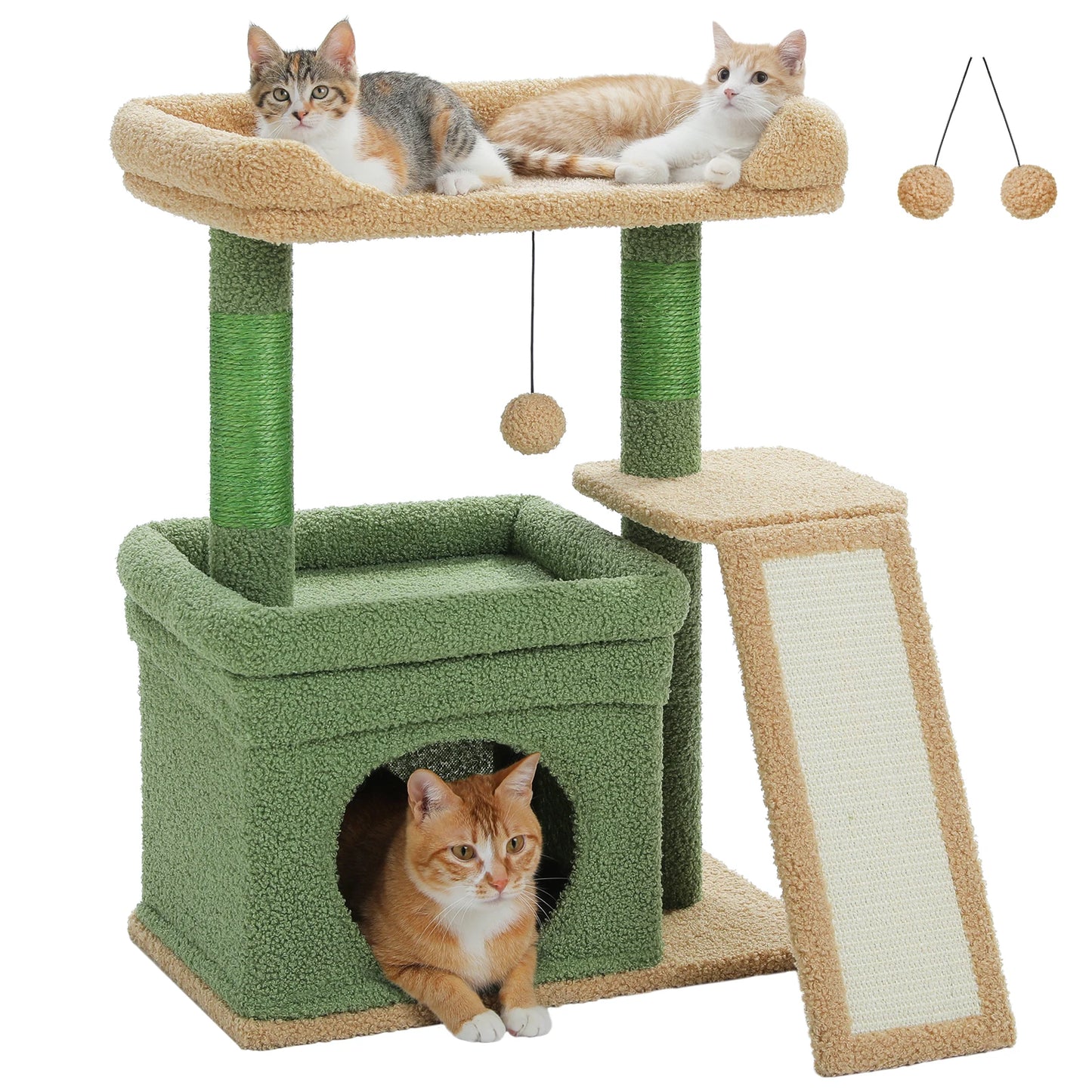 Small Cat Tree with Condo, Perch & Scratching Post