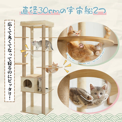 Multi-Level Cat Tree with Condo, Hammock & Scratching Posts