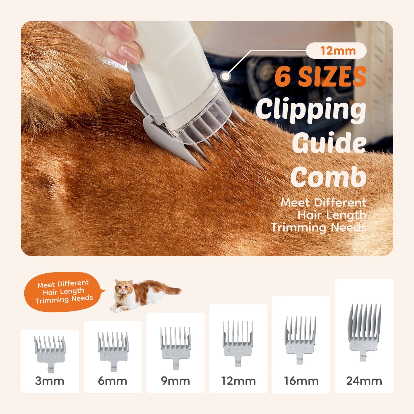 JHK 2.5L Pet Grooming Vacuum Kit – Cordless Clippers with 3 Suction Modes & 5 Tools for Dogs & Cats