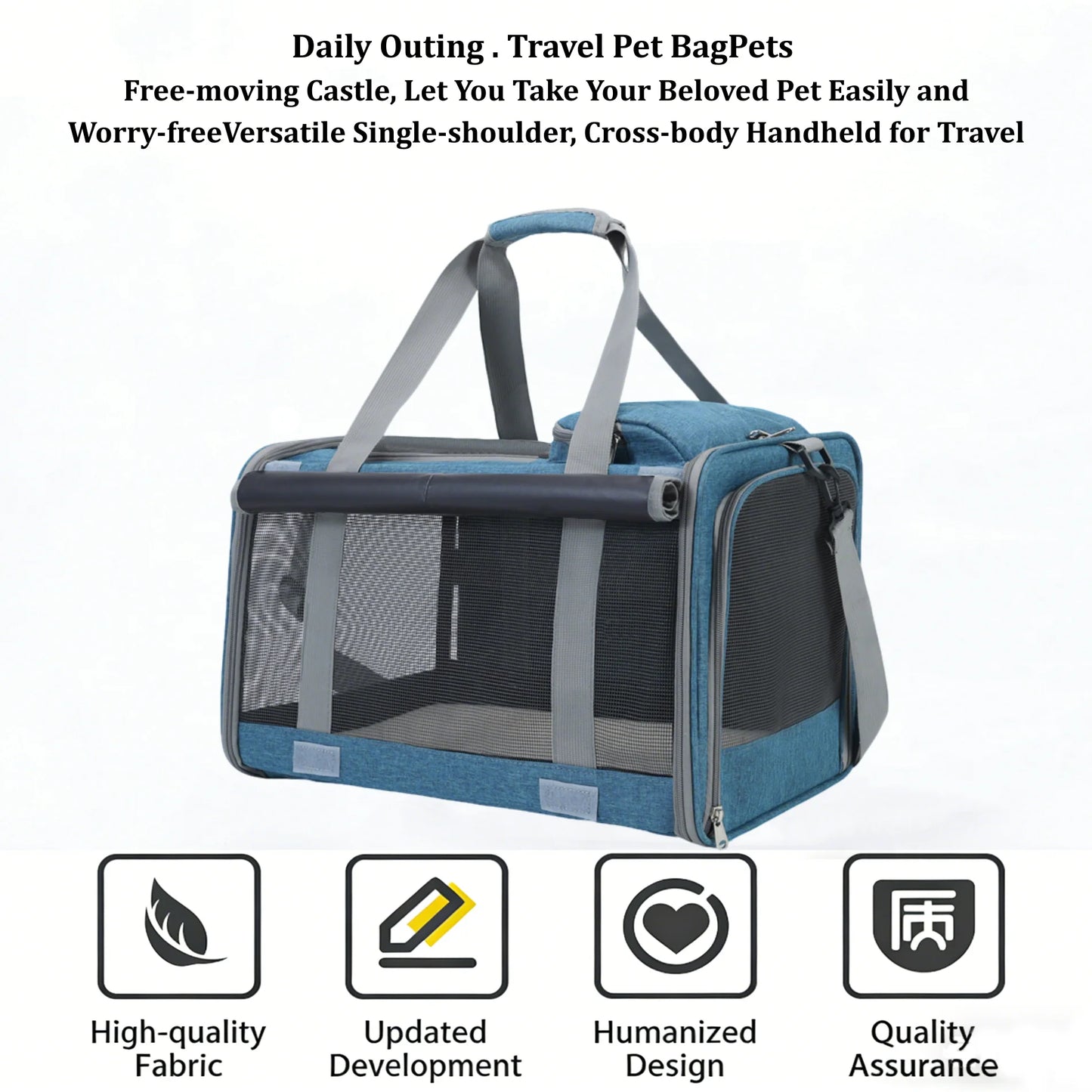 Expandable Pet Travel Carrier Bag with Breathable Transparent Design