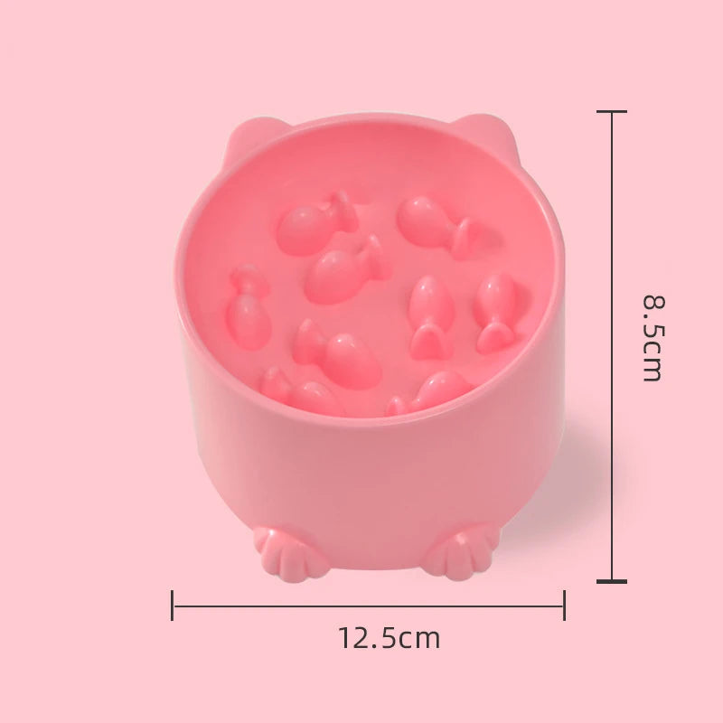 Cat Slow Feeder Bowl – Anti-Choking Neck Protection Design for Cats & Small Dogs