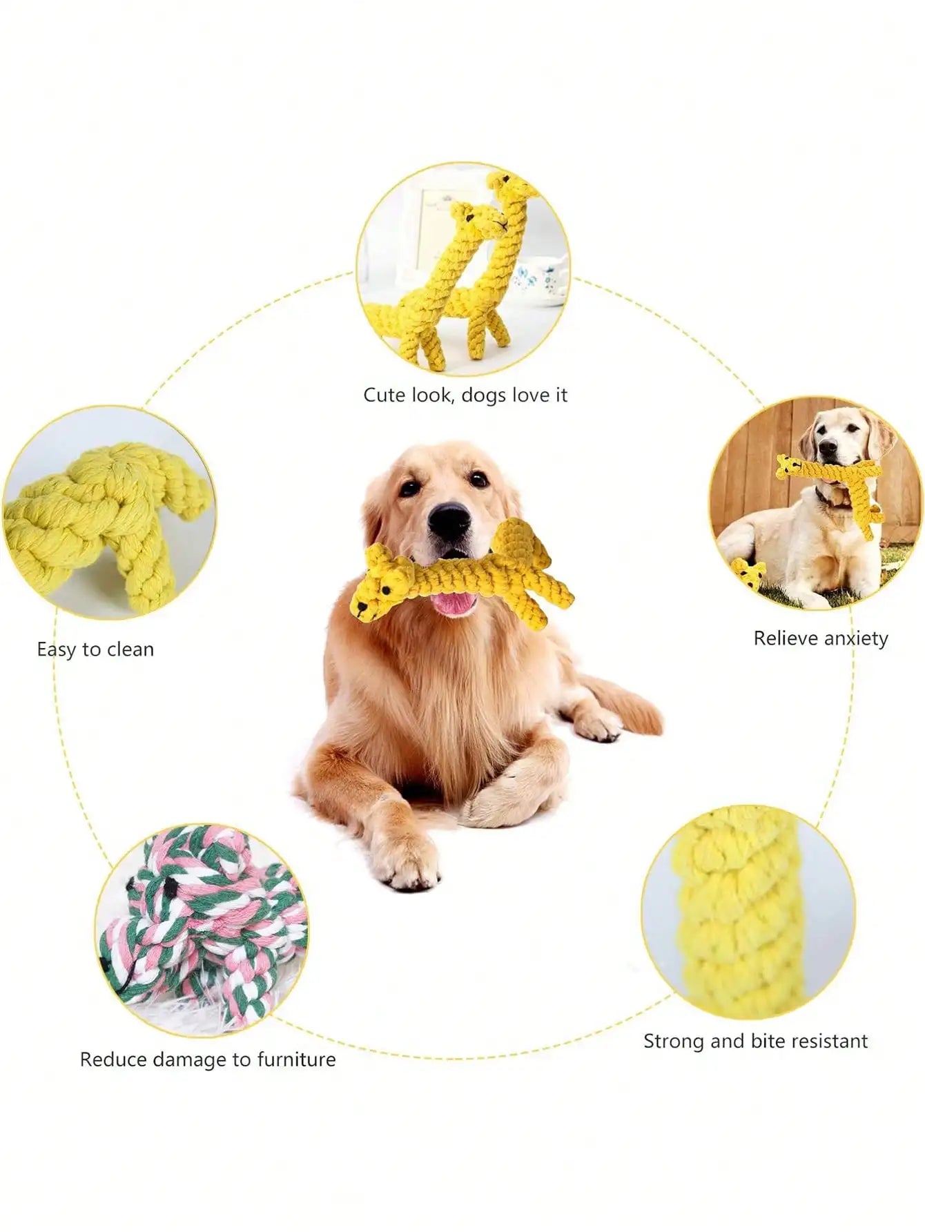 Cotton Rope Knot Dog Toy – Durable Teeth Cleaning Toy for Small & Medium Dogs