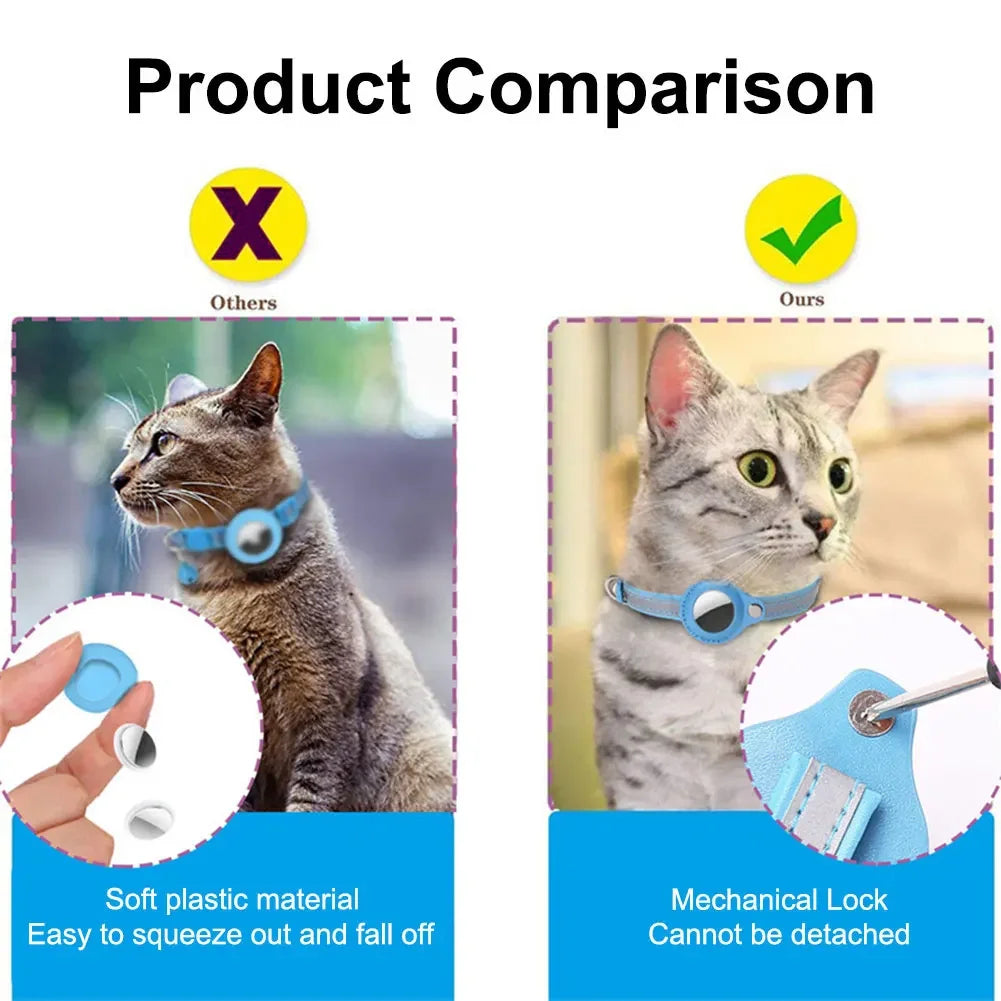 Reflective AirTag Cat Collar – Adjustable Safety Collar for Kittens & Cats
